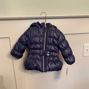 Size 18m Navy and Silver Puffer Jacket. NWT